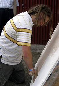 photo : Polished 'Marmorino' plastering application - Introduction to Lime course